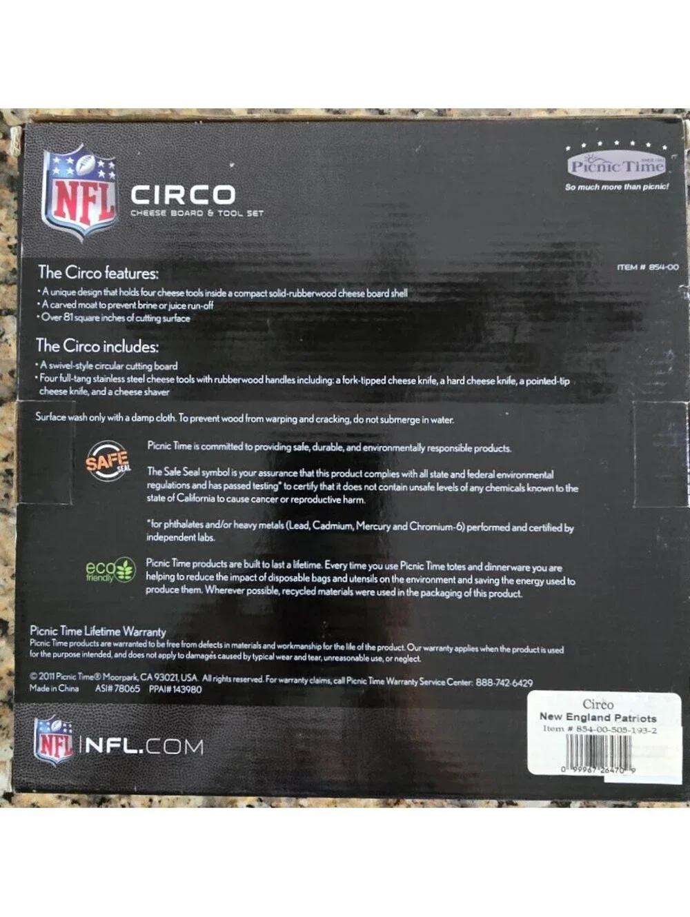 New England Patriots Circo Cheese Board Tool Set NFL NIB